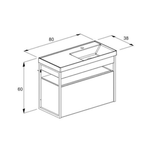 Gabinete Com Gaveta E Lavatório Flow Branco Celite 80x38cm - Imagem principal - 12943cf3-9d96-43a0-a010-6da70e4f59a1