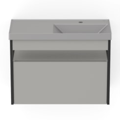 Gabinete Com Gaveta E Lavatório Flow Stone Celite 80x38cm
