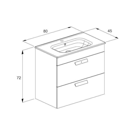 Gabinete Integrado 2 Gavetas Com Lavatório Debba Branco Roca - Imagem principal - 2d283f0d-d1de-4cd3-8f9b-777fac0bc162