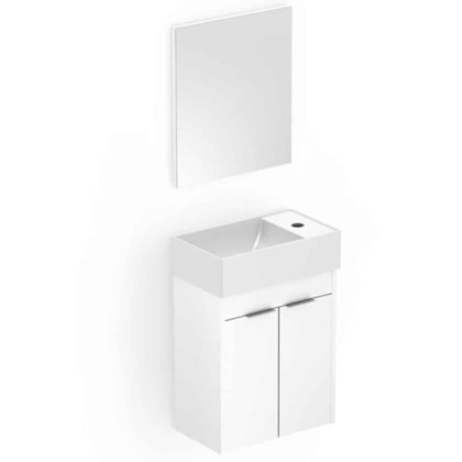 Gabinete Para Banheiro Com Lavatório 2 Portas Branco Saveiro Celite 40x22cm