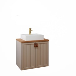Gabinete Para Banheiro Com Lavatório Alure Cappuccino Freijo MGM Moveis 61,3cm