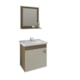 Gabinete Para Banheiro Com Lavatório E Espelho Iris Amendoa E Branco MGM Móveis 44cm - ed32450d-e355-45c5-a38f-2c4d4a0e175b