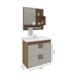Gabinete Para Banheiro Com Lavatório E Espelho Lírio Amendoa E Off White MGM Móveis 59cm - ab66967b-ad31-49cd-ba9f-70f89795eee5