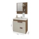 Gabinete Para Banheiro Com Lavatório Espelho Tulipa Amendoa E Off White MGM Móveis 59cm - 18e7b0be-256e-4b22-8909-d59cdefd8bca