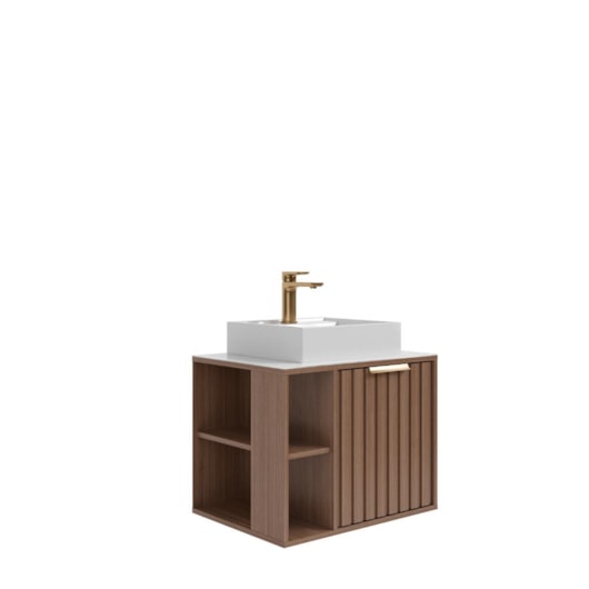 Gabinete Para Banheiro Com Lavatório Freijó MGM Móveis 60cm - Imagem principal - 510aec70-aaeb-4633-adab-e6705d963459