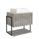 Gabinete Para Banheiro Com Lavatório Frise Metalon Cimento MGM Moveis 60cm - e9953a91-9d97-438a-ab42-150d2195810f