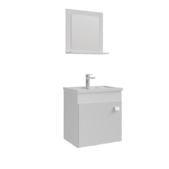 Gabinete Para Banheiro Com Lavatório Iris Branco MGM Moveis 44cm