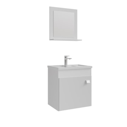 Gabinete Para Banheiro Com Lavatório Iris Branco MGM Moveis 44cm