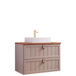 Gabinete Para Banheiro Com Lavatório Sense Cappuccino Freijo MGM Moveis 60cm