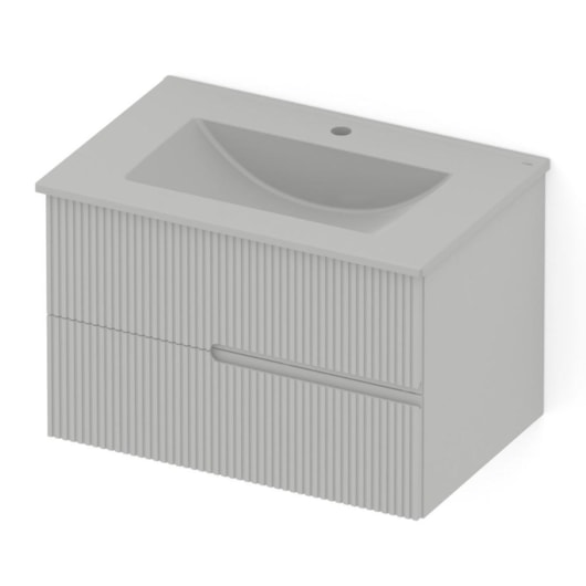 Gabinete Para Banheiro Integrado Com Lavatório 2 Gavetas Cinza Stone Elite Celite 70x47cm - Imagem principal - 260e2871-74f3-478e-adf5-a54d5702e52b