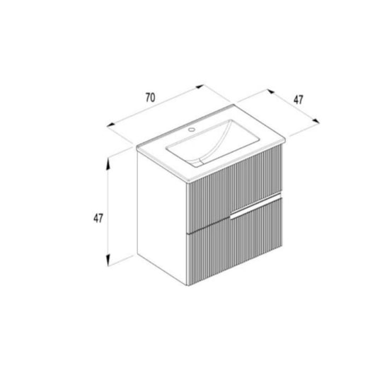 Gabinete Para Banheiro Integrado Com Lavatório 2 Gavetas Cinza Stone Elite Celite 70x47cm - Imagem principal - 88ce7721-3979-4f24-9314-14b8770cf44d