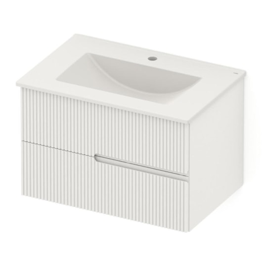 Gabinete Para Banheiro Integrado Com Lavatório 2 Gavetas Elite Beige Celite 70x47cm - Imagem principal - 274b86a1-b4cc-4755-ada8-62a8a772c831
