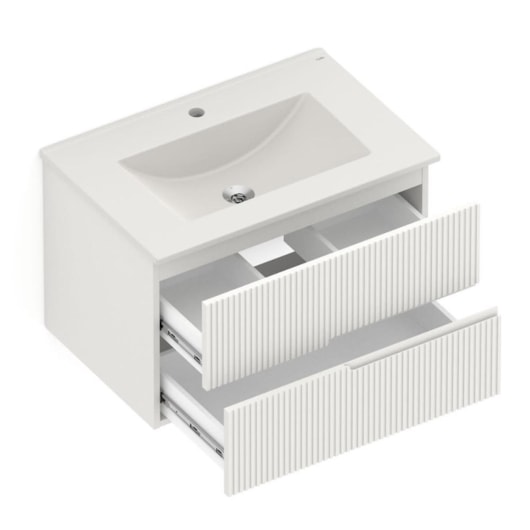 Gabinete Para Banheiro Integrado Com Lavatório 2 Gavetas Elite Beige Celite 70x47cm - Imagem principal - 1f758b64-5a89-4578-a5e5-800438ff7160