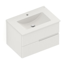 Gabinete Para Banheiro Integrado Com Lavatório 2 Gavetas Elite Beige Celite 70x47cm