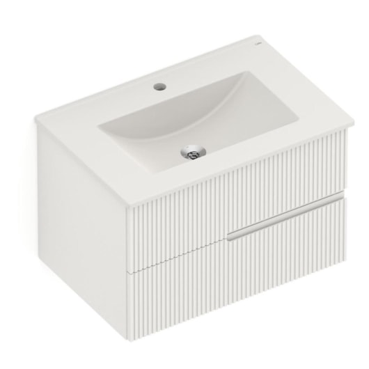 Gabinete Para Banheiro Integrado Com Lavatório 2 Gavetas Elite Beige Celite 70x47cm - Imagem principal - 8a30e1df-8f7e-4552-8fbe-cc29e4a6782f