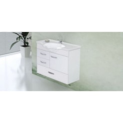 Gabinete Para Banheiro Suspenso De Madeira Viena 79,5cm Com Gavetão 570102 Branco Rorato