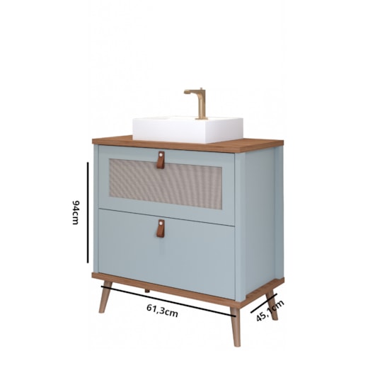 Gabinete Para Banheiro Veneto Pistache Freijó Mgm Móveis 60cm - Imagem principal - f02d7c86-4c9c-4aa5-9898-b5b47a1c2eea