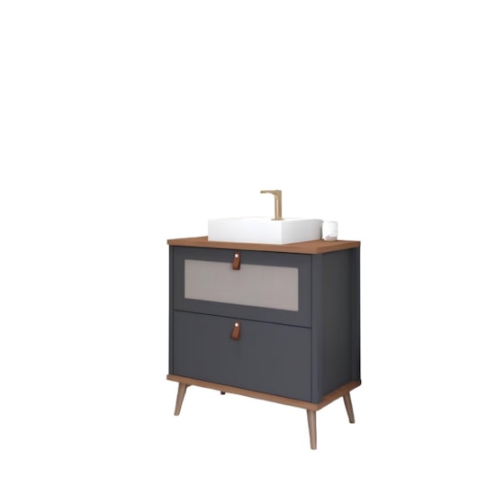 Gabinete Para Banheiro Veneto Titanium Freijó Mgm Móveis 60cm - Imagem principal - 6057480c-21bc-4699-ba4a-722167a6566f