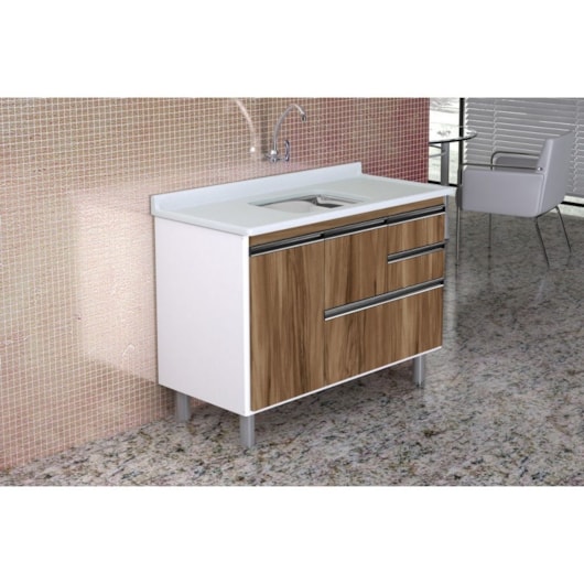 Gabinete Para Cozinha Coliseu 118,7cm 586029 Nogal Rorato - Imagem principal - e6f1574d-1788-4388-b091-0dd15d0d56bb