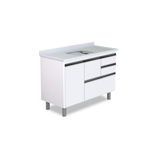 Gabinete Para Cozinha Coliseu 118,7cm 586041 Textura Branco Rorato - Imagem principal - e01f8471-34a7-4620-a1d0-16e9144307c8