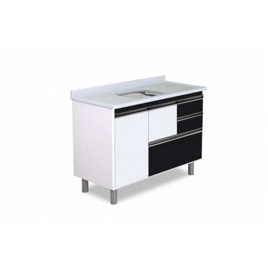 Gabinete Para Cozinha Coliseu 118,cm 586042 Textura Preta Rorato - Imagem principal - 2c58d937-57e8-4ecb-a881-a810dae3d3f9