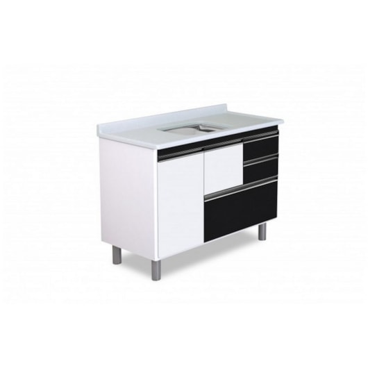 Gabinete Para Cozinha Coliseu 118,cm 586042 Textura Preta Rorato - Imagem principal - c28599e5-1d23-4e79-ae07-76a255e29439