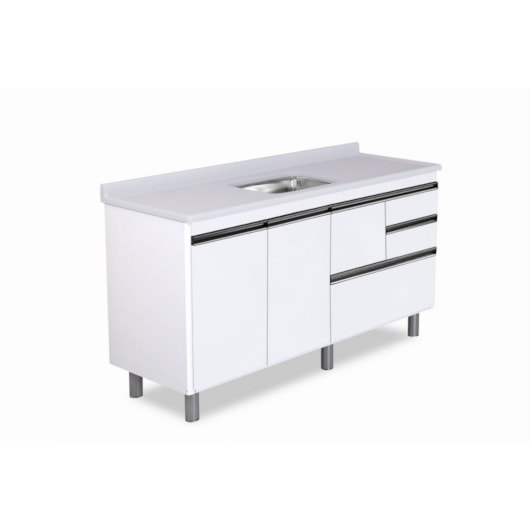 Gabinete Para Cozinha Coliseu 144,2cm 586241 Textura Branca Rorato - Imagem principal - e6645375-b144-4b38-a38f-80dc3cf472a0