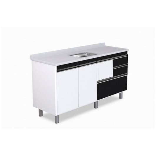 Gabinete Para Cozinha Coliseu 144,2cm 586242 Textura Preta Rorato - Imagem principal - 7be2ec98-d8da-4684-aa0e-896de55a1d47