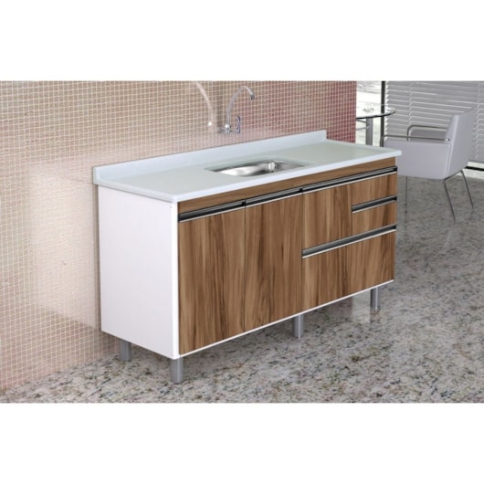 Gabinete Para Cozinha Coliseu 158,7cm 586429 Nogal Rorato - Imagem principal - 5e522109-88a4-4108-a82c-b03c80588f32
