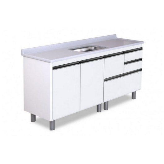 Gabinete Para Cozinha Coliseu 158,7cm 586441 Textura Branco Rorato - Imagem principal - 4ee4cfd9-9dd1-40b8-afda-7e8f1bb63d21