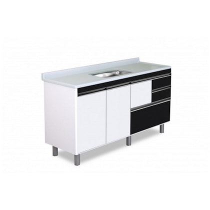 Gabinete Para Cozinha Coliseu 174,5cm 586542 Textura Preta Rorato