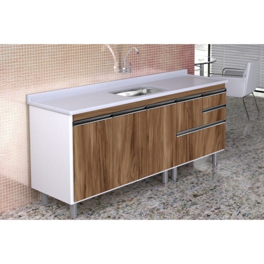 Gabinete Para Cozinha Coliseu 195,1cm 586629 Nogal Rorato - Imagem principal - eb74c09c-cf5f-490a-9582-f24a3b1a119d