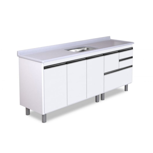 Gabinete Para Cozinha Coliseu 195,1cm 586641 Textura Branco Rorato - Imagem principal - 839448d1-f3e7-45ae-9f72-75f545b861e7