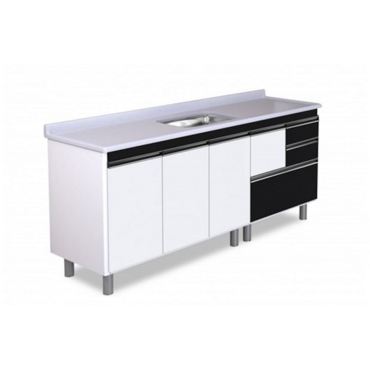 Gabinete Para Cozinha Coliseu 195,1cm 586642 Textura Preta Rorato - Imagem principal - 69eeadd0-d76c-4a1c-a74d-5c964e0d1562
