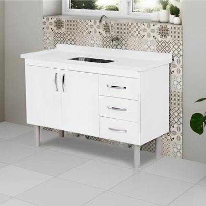 Gabinete Para Cozinha Toquio 116,2cm Branco Rorato