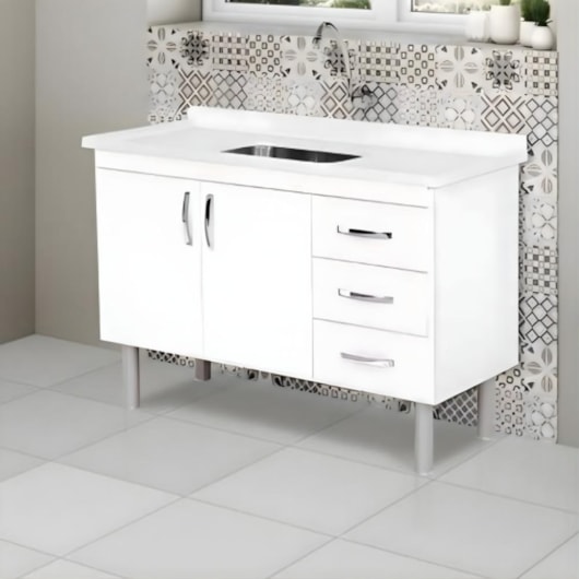 Gabinete Para Cozinha Toquio 144,2cm Branco Rorato - Imagem principal - 3e2eaa4c-e24c-490c-af73-a3746a81ff5e