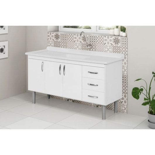 Gabinete Para Cozinha Toquio 144,2cm Branco Rorato - Imagem principal - 9b40336d-b4e1-4e57-9933-d12d9957857d