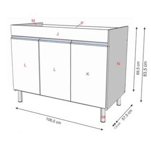 Gabinete Para Lavanderia De Madeira Amélia Com Tanque Gelo Rorato 110x55cm  - Imagem principal - 6c26a3de-7d4a-4f32-bc21-ad85f19f84d9