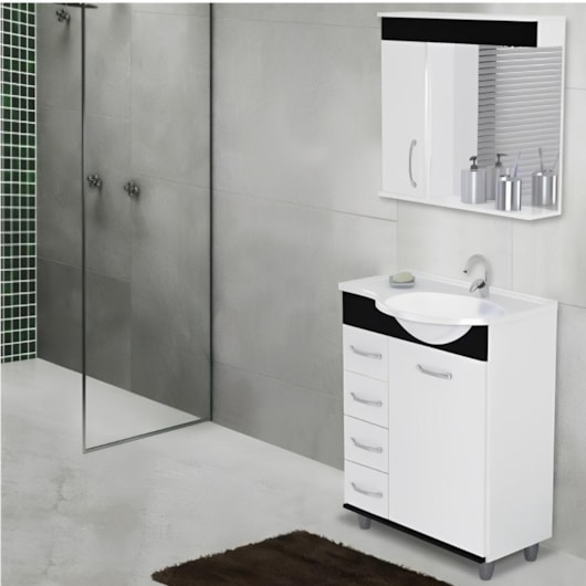 Gabinete Viena C/Pé Curvo Preto Rorato 59,5Cm - Imagem principal - 713c27ca-d8f2-42ad-a282-a4c34a00212f