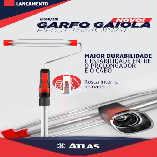 Garfo Gaiola Para Pintura 5 Arames Atlas 23cm - Imagem principal - 21d62dbc-24c8-4ede-bb8f-4bac81cd83a2