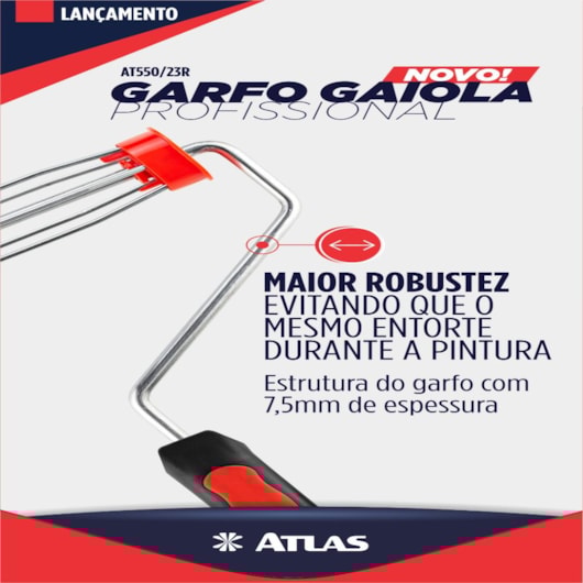Garfo Gaiola Para Pintura 5 Arames Atlas 23cm - Imagem principal - dd2a15b9-0d4d-41d0-be5a-abd8d4af3b3c