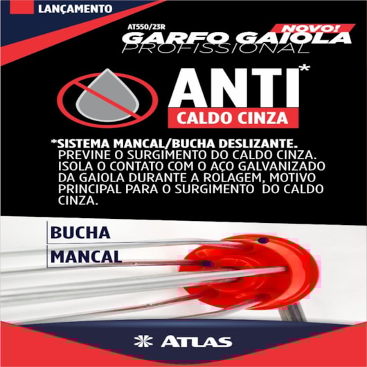 Garfo Gaiola Para Pintura 5 Arames Atlas 23cm - Imagem principal - 59d17495-e191-4f50-a4f9-40f1870a23d4