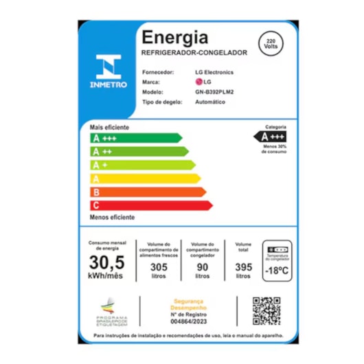 Geladeira Fros Free Duplex Inverter 395L Inox Lg 220V - Imagem principal - 772e28d6-9efd-464a-ae8f-82e925de8f1d