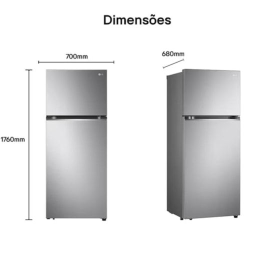 Geladeira Fros Free Duplex Inverter 395L Inox Lg 220V - Imagem principal - 68017d0d-a439-4a13-a7b5-d47f7e51cb86