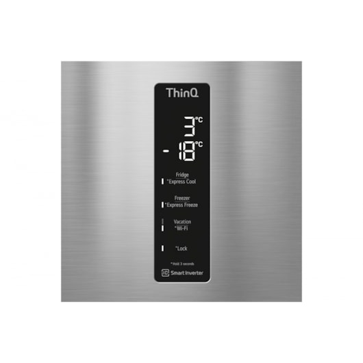 Geladeira Smart Frost Free Inverter Inox Look LG 451L 127V - Imagem principal - 76536eeb-7201-4700-b990-5c8d41c9df65