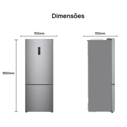 Geladeira Smart Frost Free Inverter Inox Look LG 451L - Imagem principal - 6e3344e5-09d1-462b-b999-60f4b319943d