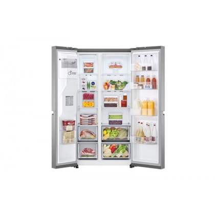 Geladeira Smart LG Side by Side UVnano 611 litros Motor Inverter Aço Escovado 220v GC-L257SLP1