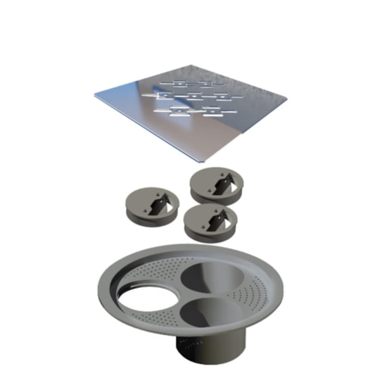 Grelha Para Caixa Sifonada Quadrada Em Aço Inox Polida Linear 10x10cm - Imagem principal - a855398b-5b06-40cf-bd4f-d57b825996f2