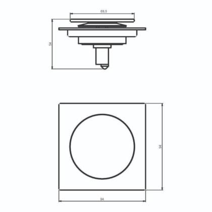 Grelha Quadrada De Pressão Inox 304 Cobre Matte Bl 10x10