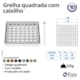 Grelha Quadrada Sem Fecho Com Caixilho 1918 BK Preto Fosco Fani 9,2cm - e2fd2714-e7b8-4ae9-bcbd-bc6ce9cc2ea9